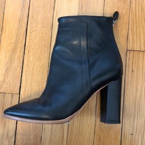 Loeffler Randall Black leather booties with heel